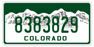 8383829  license plate in CO