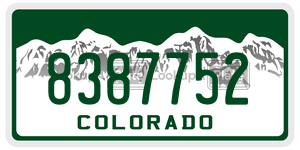 8387752  license plate in CO
