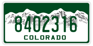 8402316  license plate in CO