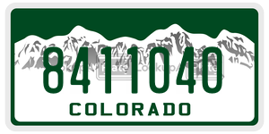 8411040  license plate in CO