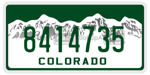 8414735  license plate in CO