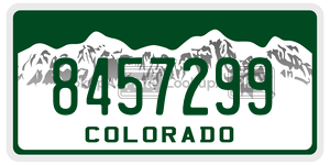 8457299  license plate in CO