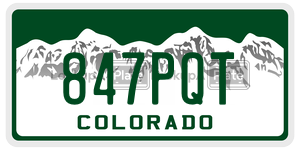 847PQT  license plate in CO