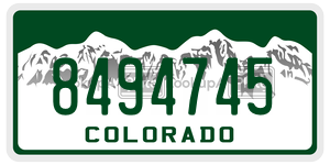 8494745  license plate in CO