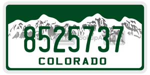 8525737  license plate in CO