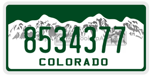 8534377  license plate in CO