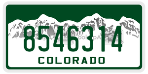 8546314  license plate in CO
