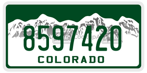 8597420  license plate in CO
