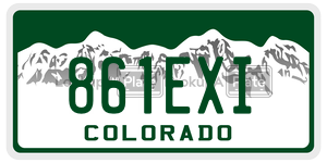 861EXI  license plate in CO