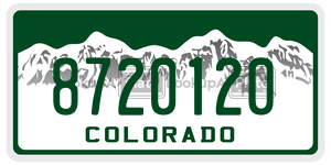 8720120  license plate in CO