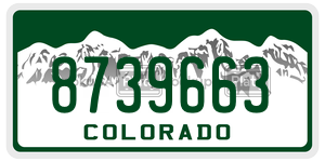 8739663  license plate in CO