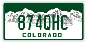 874QHC license plate in Colorado