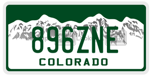 896ZNE license plate in Colorado