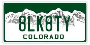 8LK8TY license plate in Colorado