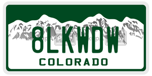 8LKWDW  license plate in CO