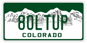 8OLTUP  license plate in CO