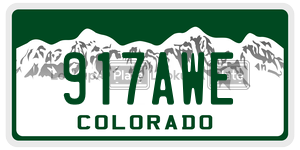 917AWE  license plate in CO