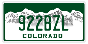 922BZL  license plate in CO