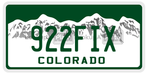 922FIX  license plate in CO