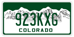 923KXG  license plate in CO