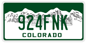 924FNK  license plate in CO