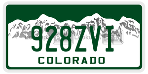 928ZVI  license plate in CO