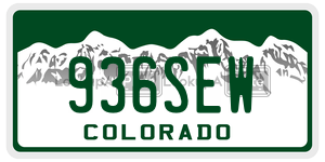 936SEW  license plate in CO