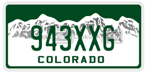 943XXG  license plate in CO