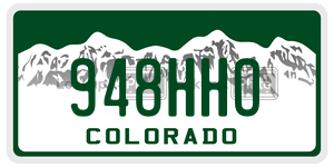 948HHO  license plate in CO