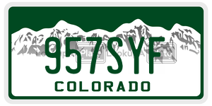 957SYF  license plate in CO