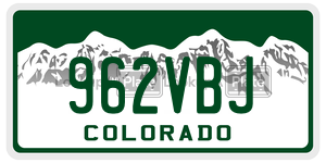 962VBJ  license plate in CO