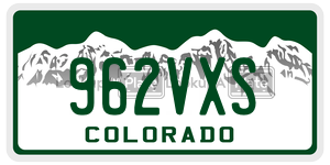 962VXS  license plate in CO