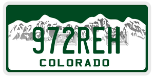 972REH  license plate in CO