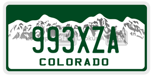 993XZA  license plate in CO