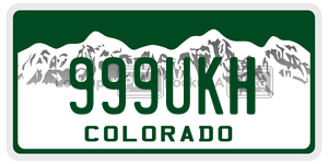 999UKH  license plate in CO