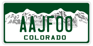 AAJF00  license plate in CO