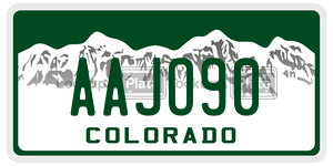 AAJO90  license plate in CO