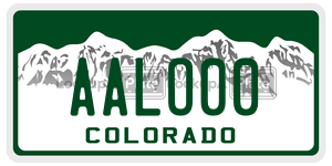AALO00  license plate in CO
