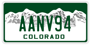 AANV94  license plate in CO
