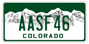 AASF46  license plate in CO