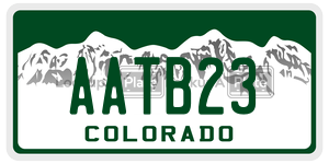 AATB23  license plate in CO