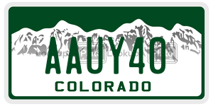 AAUY40 license plate in Colorado