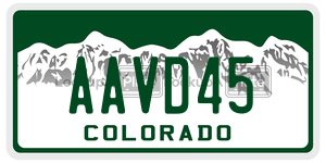 AAVD45 license plate in Colorado