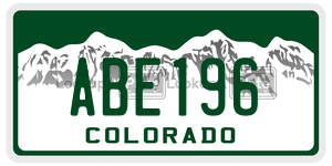 ABE196  license plate in CO