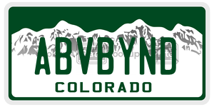 ABVBYND  license plate in CO