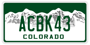 ACBK43  license plate in CO