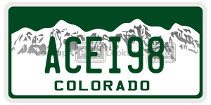 ACEI98  license plate in CO