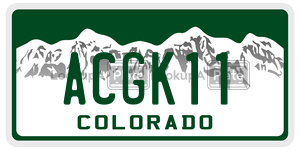 ACGK11  license plate in CO