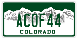 ACOF44  license plate in CO