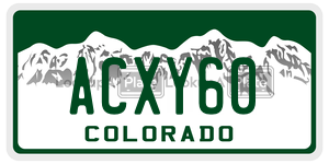 ACXY60  license plate in CO